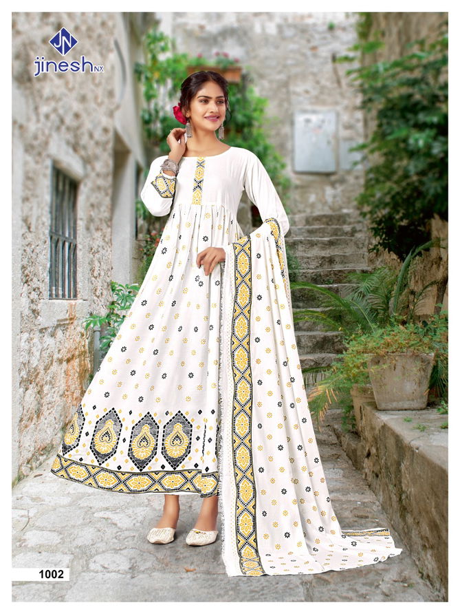 Jinesh Nx Jannat Heay Ethnic Wear Wholesale Printed Anarkali Kurtis Catalog